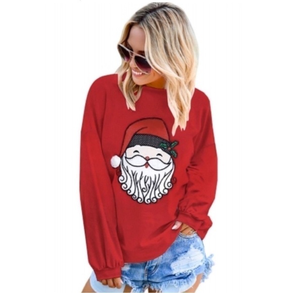 π
π» Santa Red Sweatshirt Christmas Holiday - Picture 1 of 4